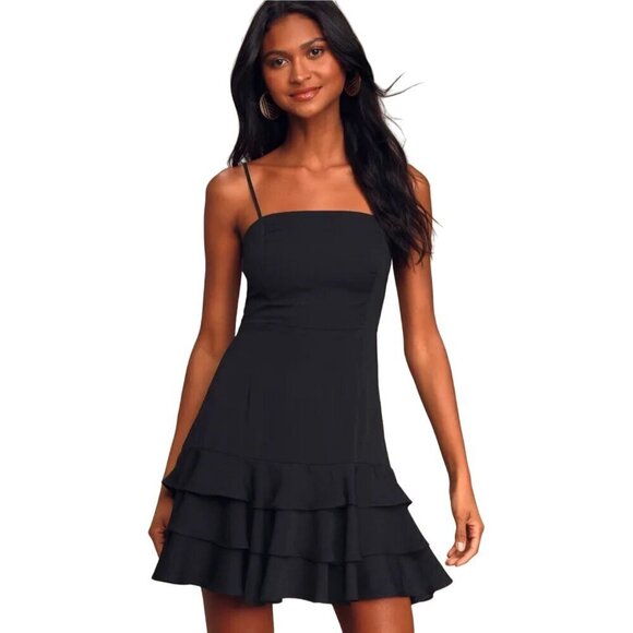 Lulus Dresses & Skirts - Lulu's The Best Night Dress Sz M NWT Tiered Ruffled Mini Fairy Grunge Cocktail